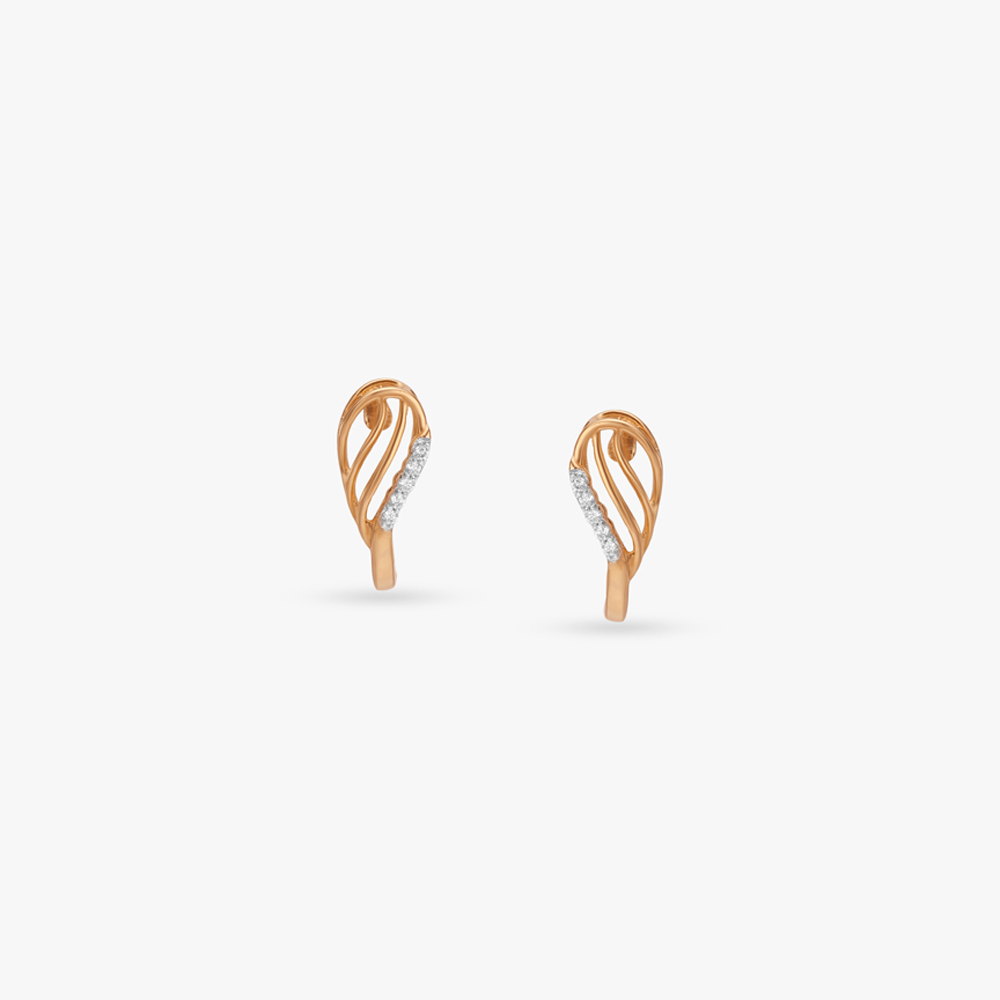 Gentle Arc Diamond Hoop Earrings,,hi-res image number null