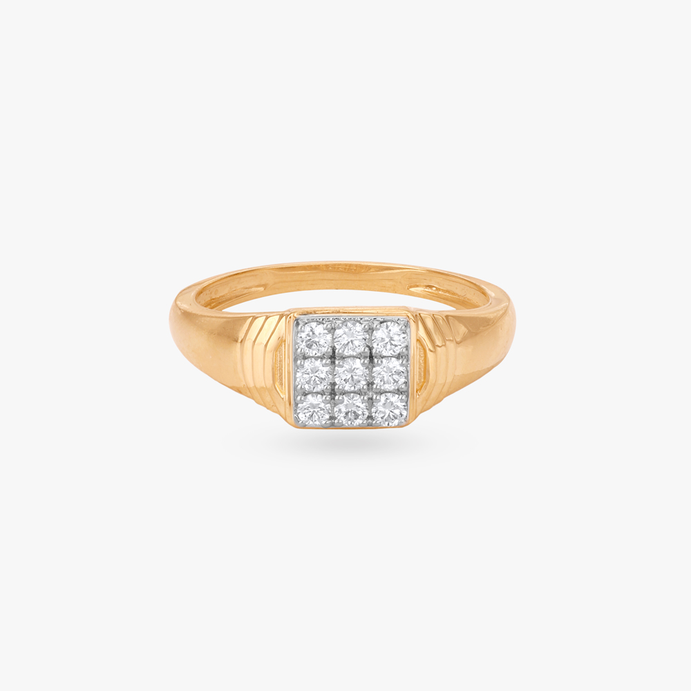 Structured Gleam Diamond Finger Ring for Men,,hi-res image number null