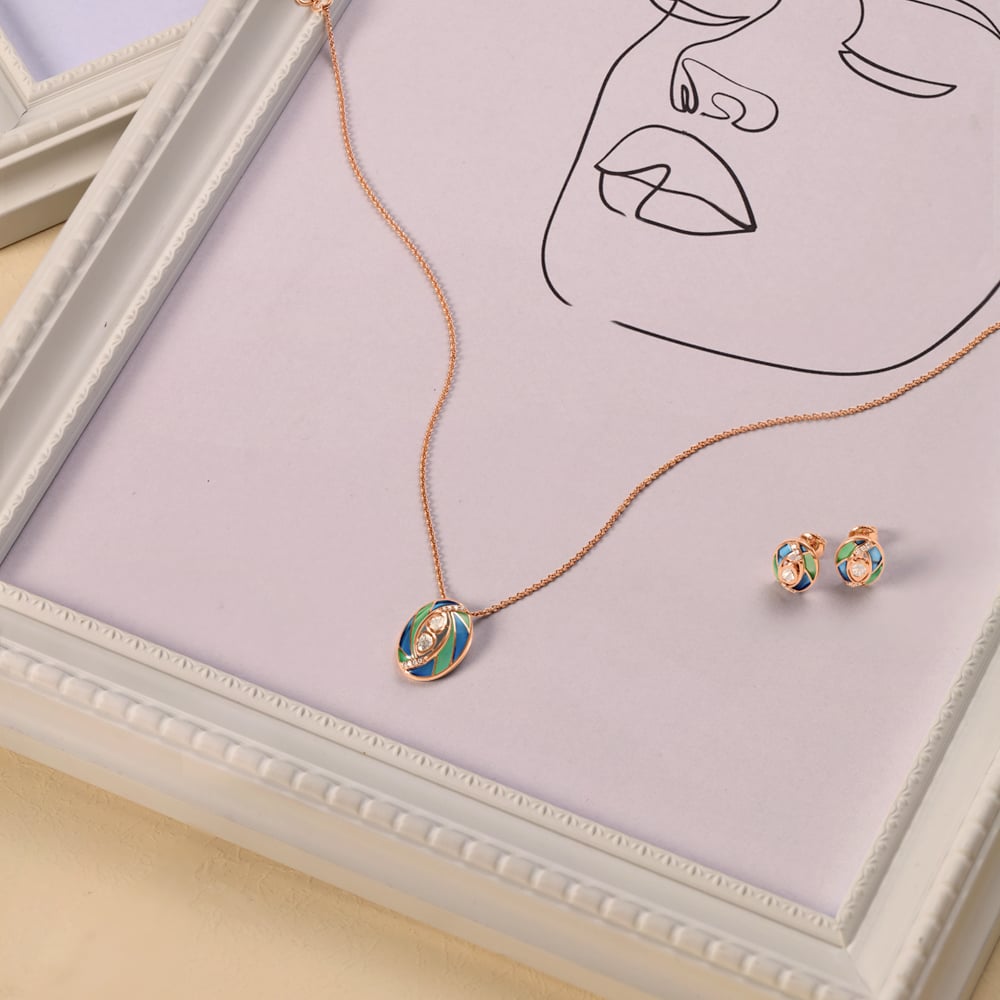 Unicorn Magic Pendant with Chain and Earring Set
