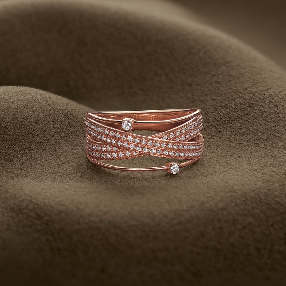 Elegant Crossover Diamond Ring,,hi-res image number null
