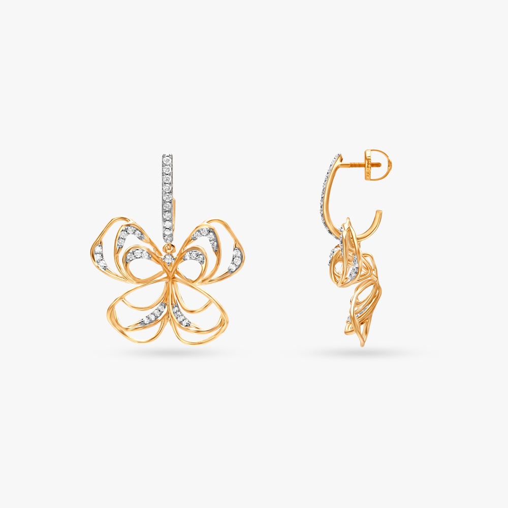 Iridescent Wings Diamond Drop Earrings,,hi-res image number null