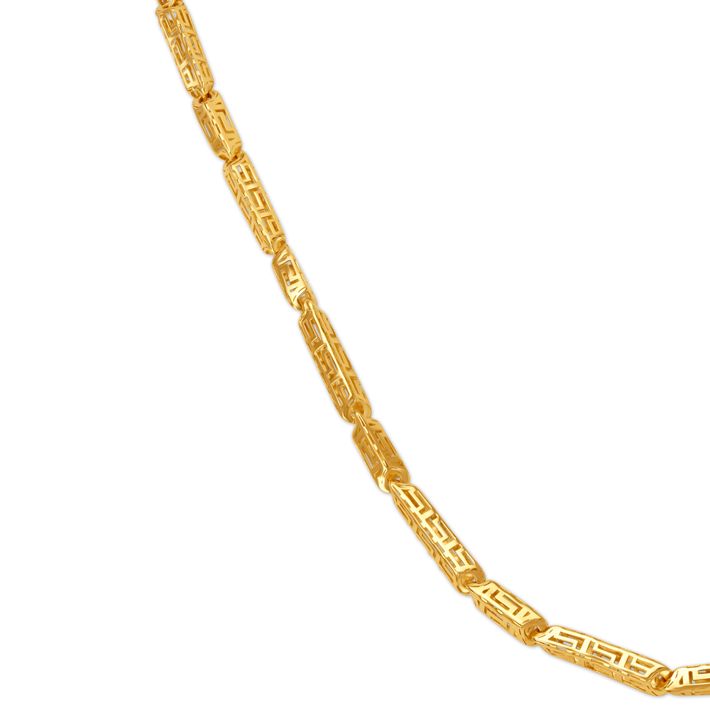 Solid Link Hollow Gold Chain For Men