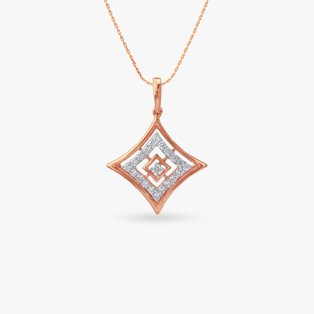 

Angular Allure Diamond Pendant and Earrings Set
