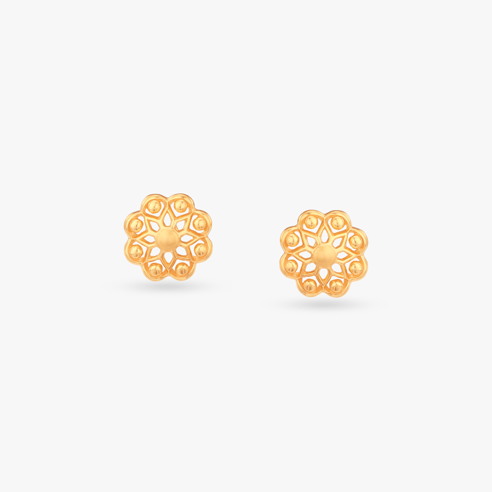 

Little Daisy Gold Stud Earrings For Kids