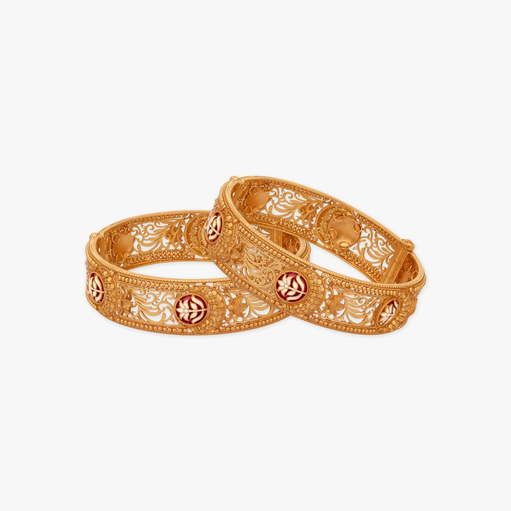Lunar Veil Gold Bangle,,hi-res image number null