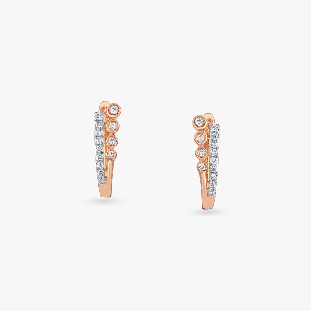 Glint Trail Diamond Hoop Earrings,,hi-res image number null