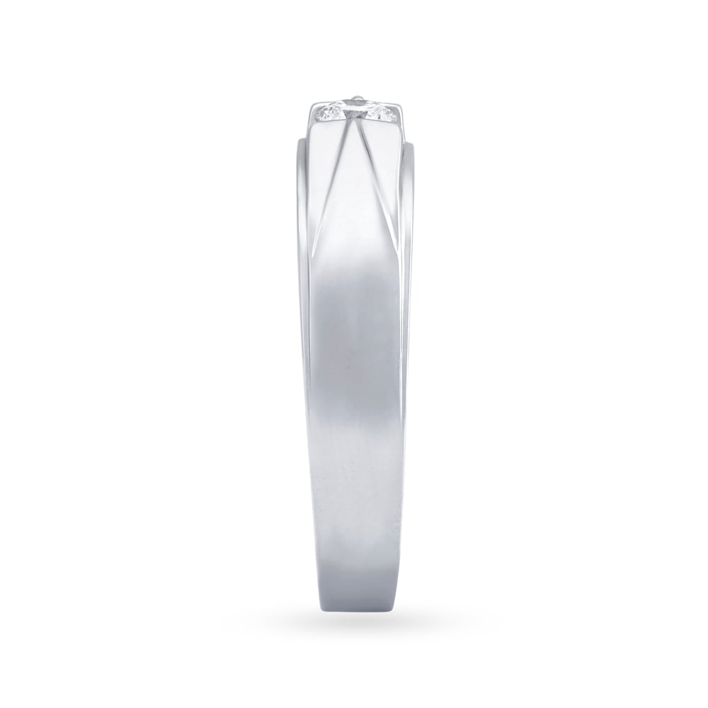 Classic 950 Karat White Gold And Diamond Finger Ring,,hi-res image number null