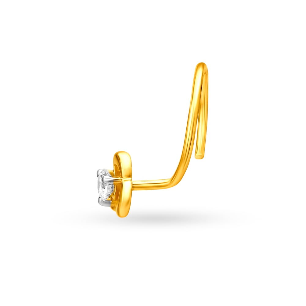 Alluring Floral Diamond Nose Pin,,hi-res image number null