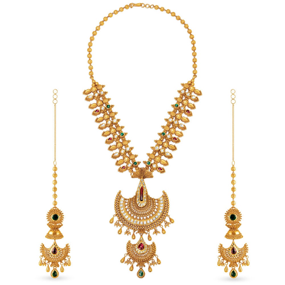 

Majestic Traditional Gold Necklace Set