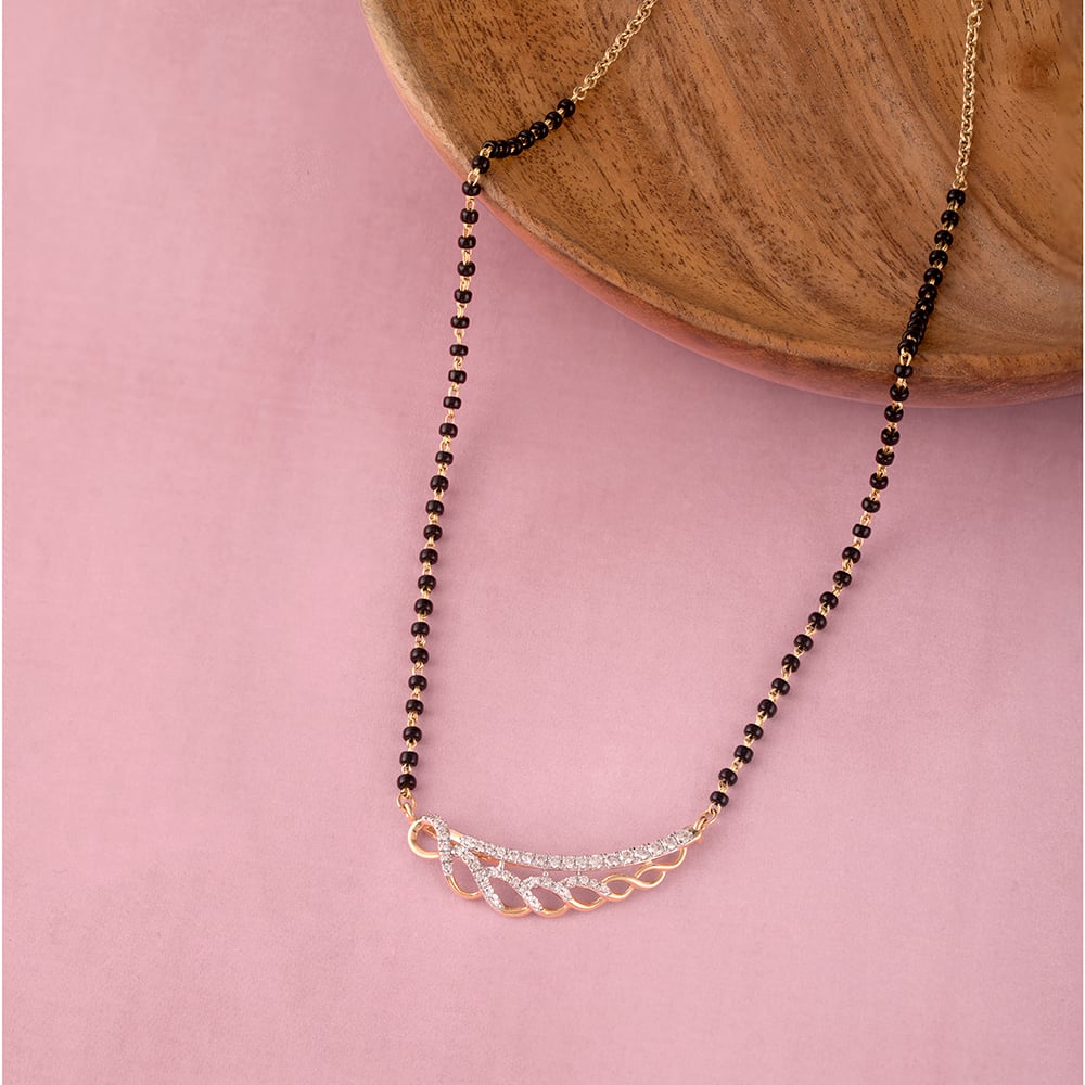 Sparkling Elegance Gold and Diamond Mangalsutra,,hi-res image number null