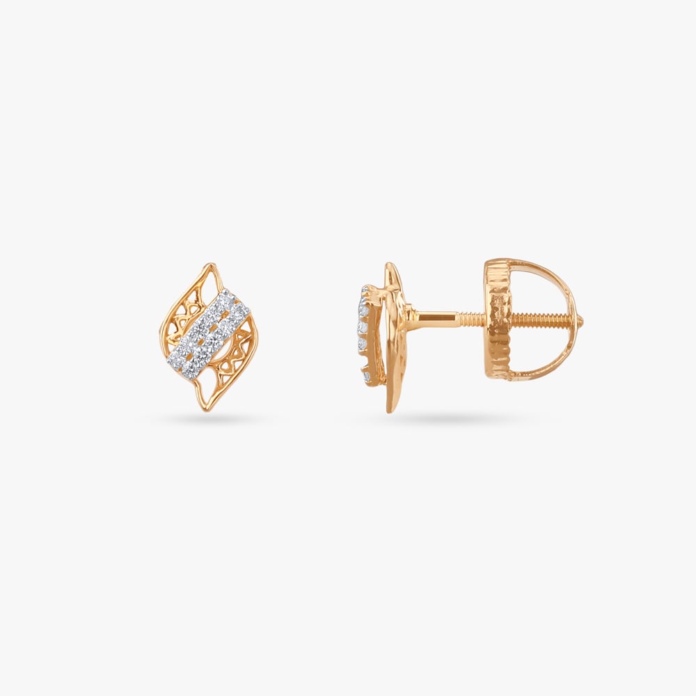 Ornate Flow Diamond Stud Earrings,,hi-res image number null
