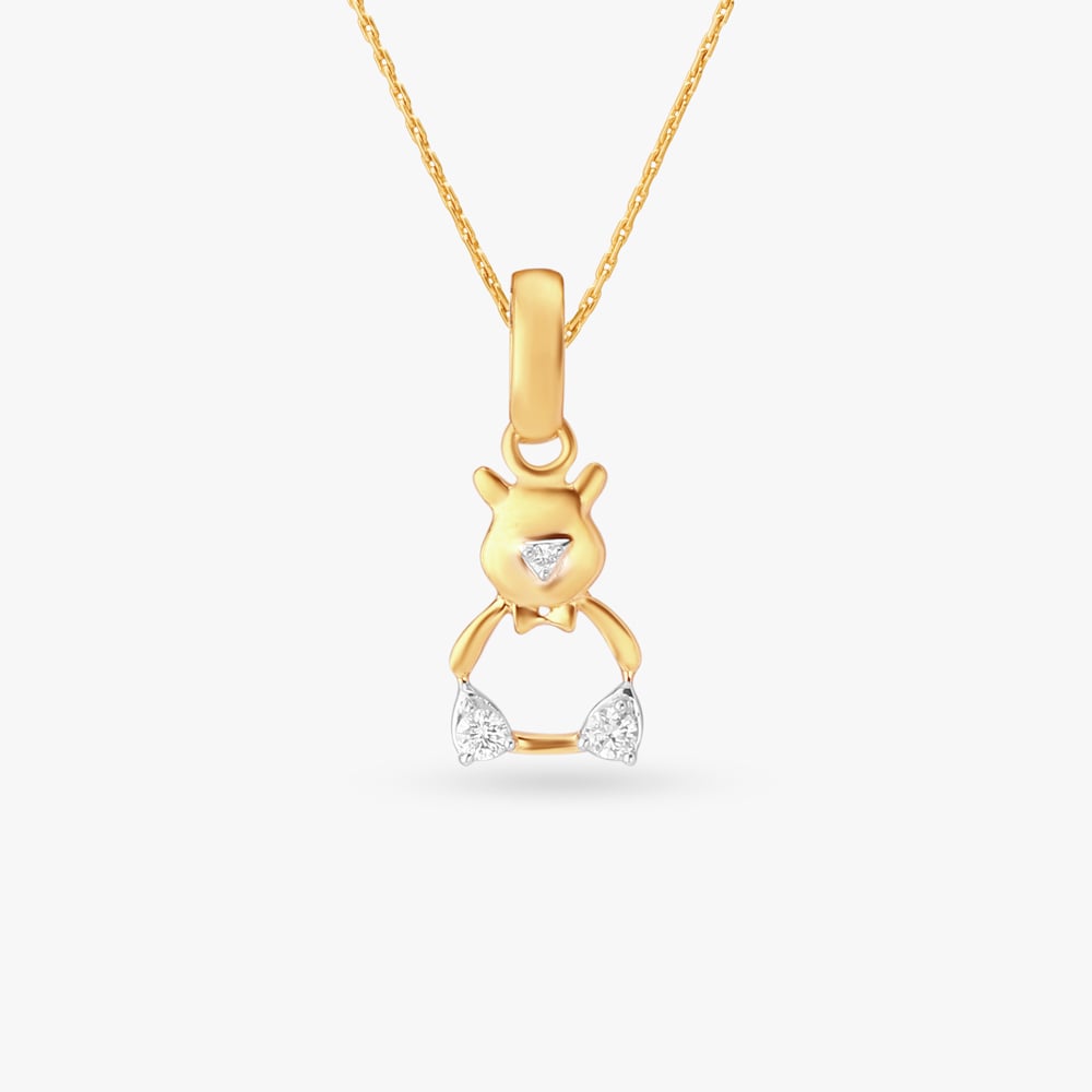 

Teddy Bear Diamond Pendant for Kids