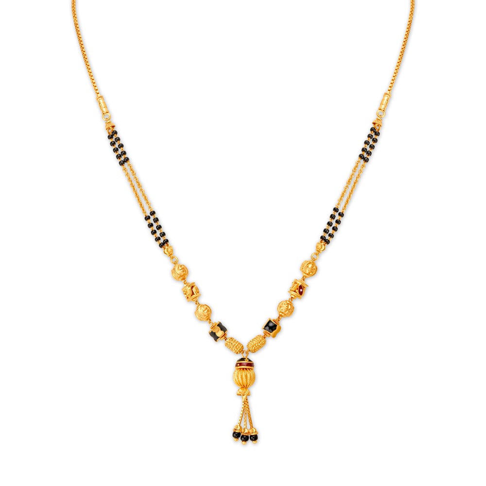 Serene Hanging Bead Gold Mangalsutra,,hi-res image number null