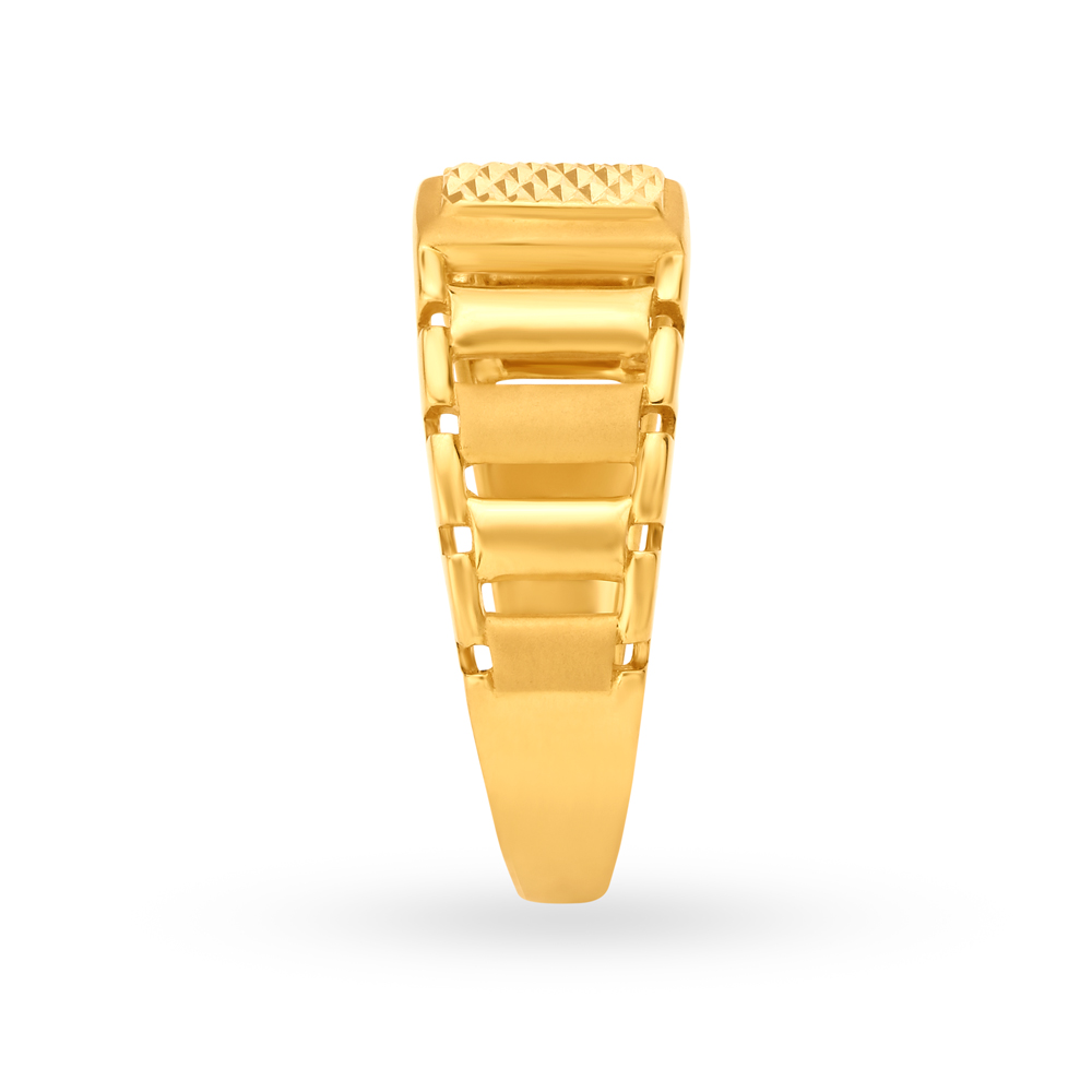 Stylish Gold Mesh Ring for Men,,hi-res image number null