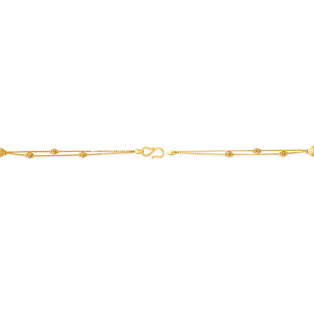 Delicate Yellow Gold Carved Bead Bracelet,,hi-res image number null