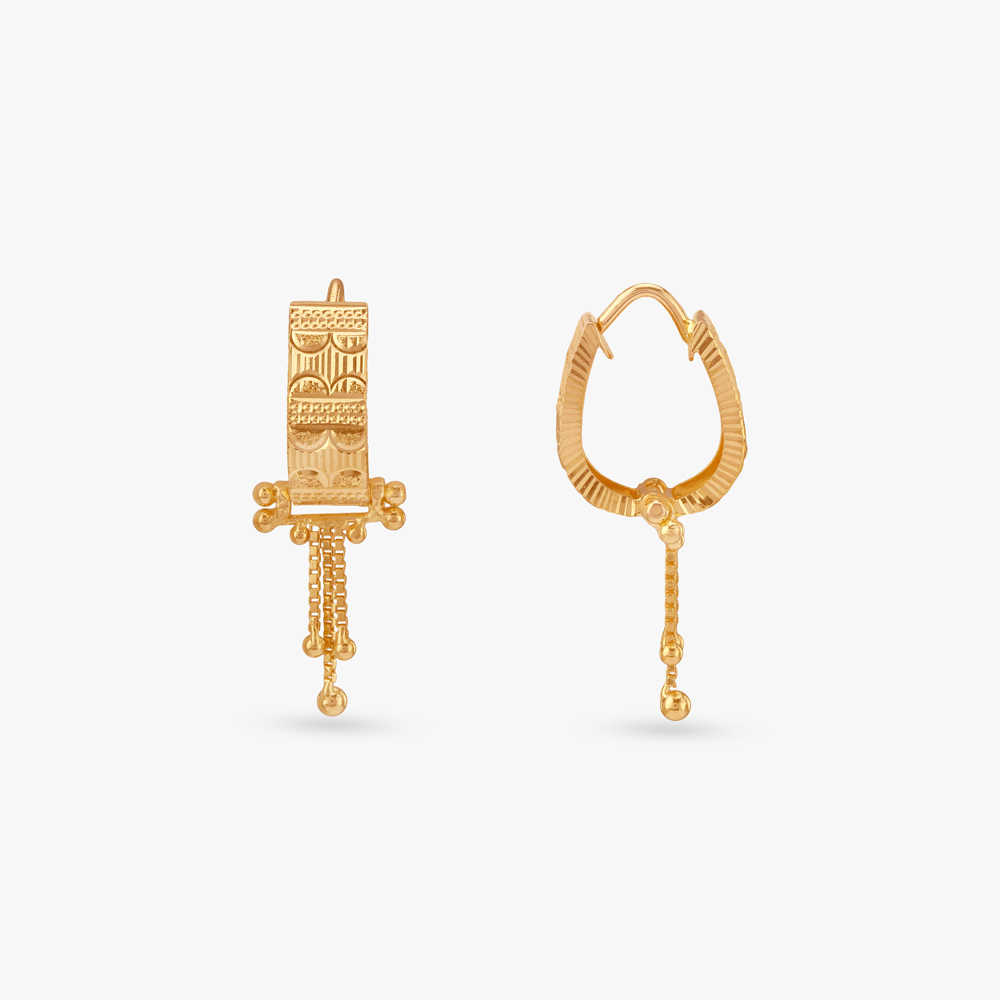 Regal Tapestry Gold Hoop Earrings,,hi-res image number null