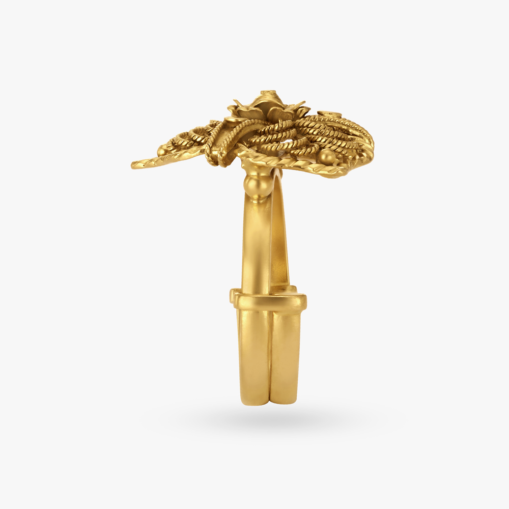 Opulent Filigree Pattern Gold Finger Ring,,hi-res image number null