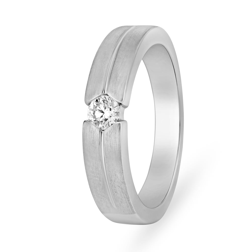 Balanced 950 Pure Platinum And Diamond Finger Ring,,hi-res image number null