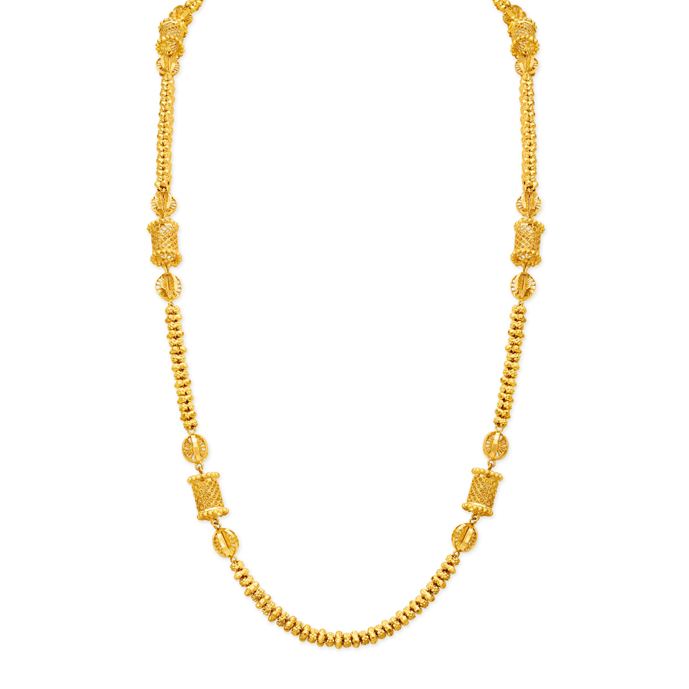 

Distinctive Yellow Gold Cylinder Chain