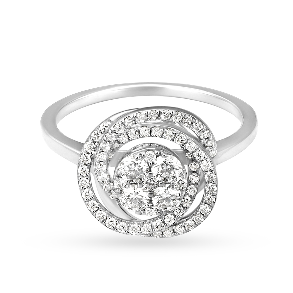 Transcendent 18 Karat White Gold And Diamond Finger Ring,,hi-res image number null