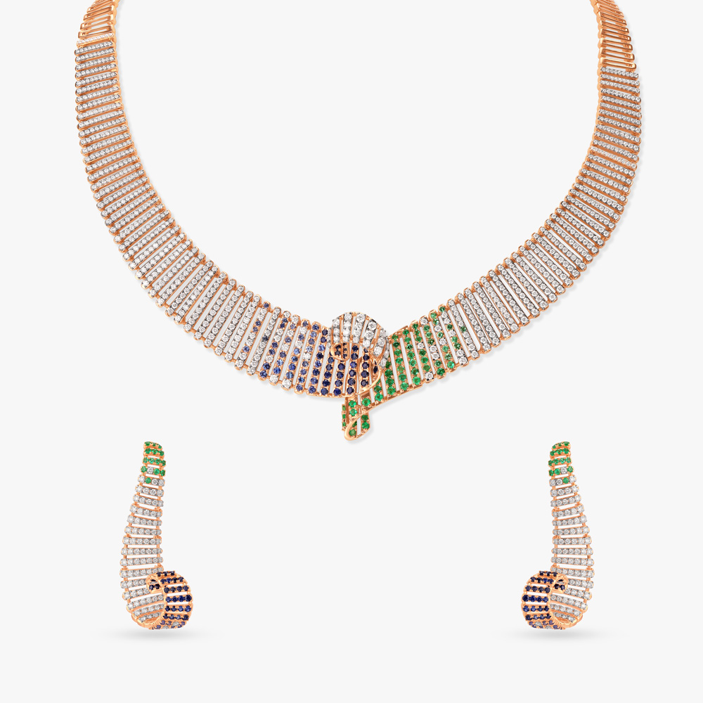 Twists & Turns Diamond Necklace Set,,hi-res image number null