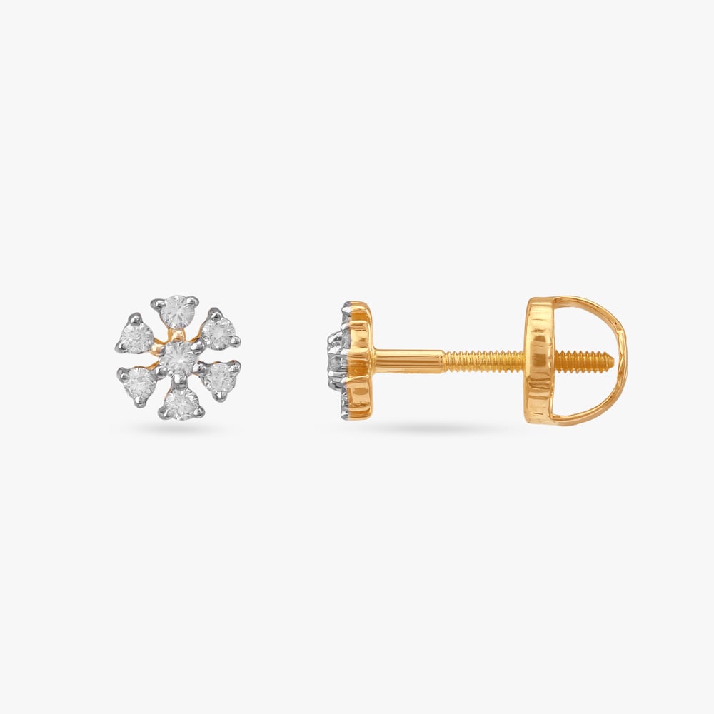Daisy Glint Diamond Stud Earrings,,hi-res image number null