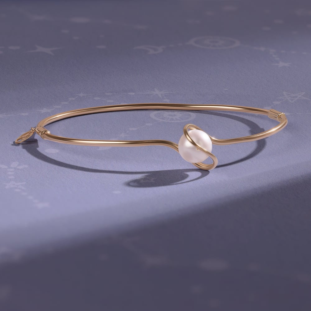 Saturn's Splendour 14KT Pearl Bangle,,hi-res image number null
