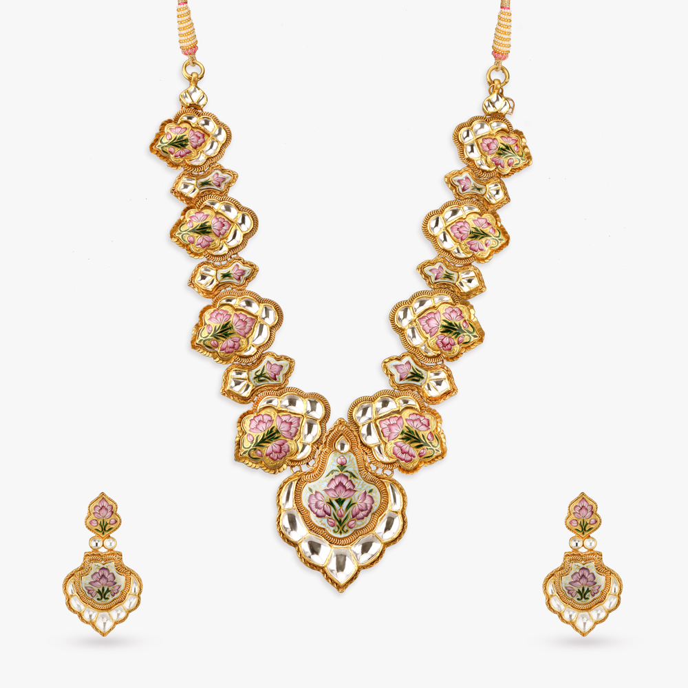 Floral Splendor Gold Necklace Set,,hi-res image number null