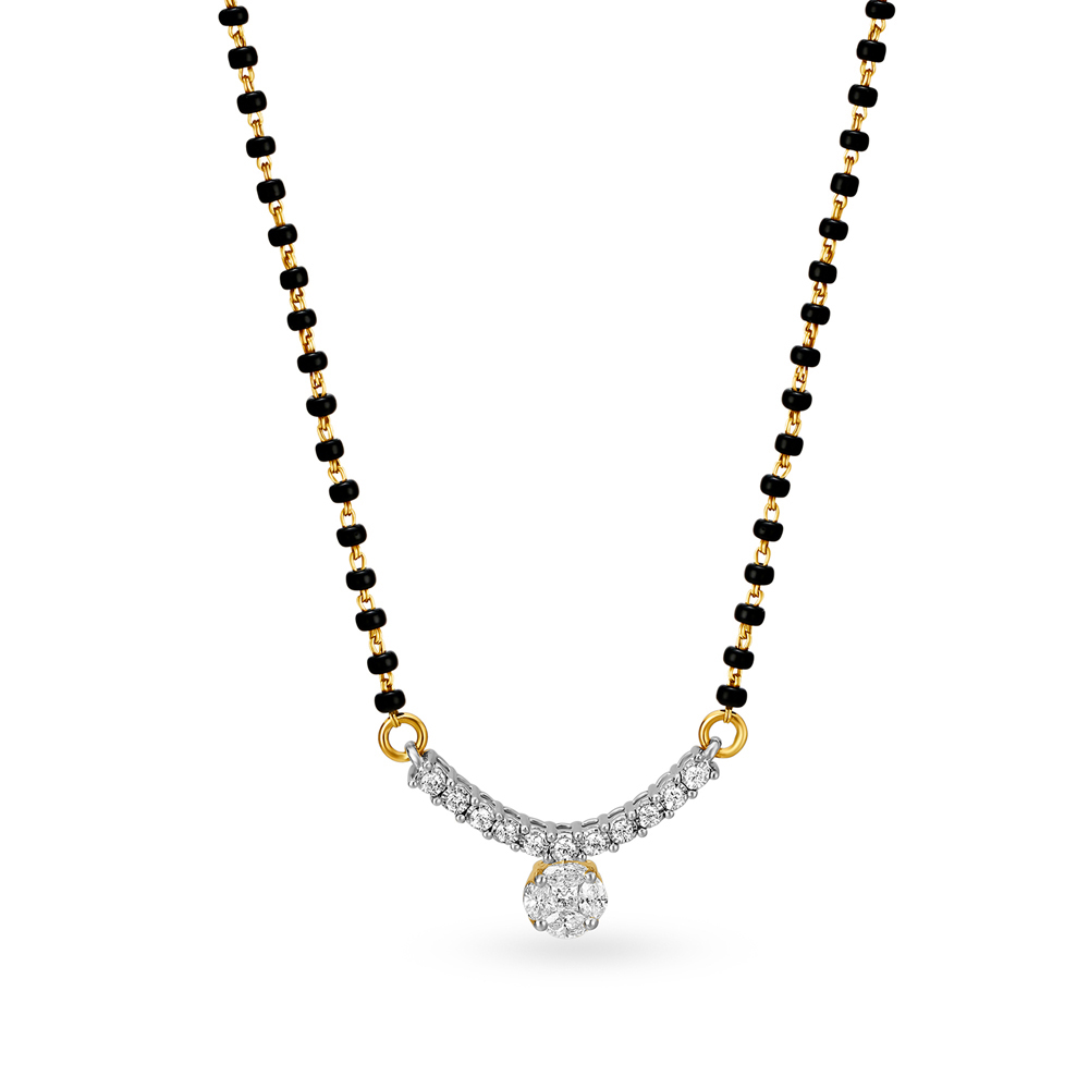 Marvellous Shimmering Diamond Mangalsutra in Yellow and White Gold,,hi-res image number null