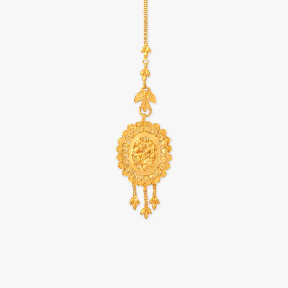 Madhubani Vine Gold Maang Tikka,,hi-res image number null