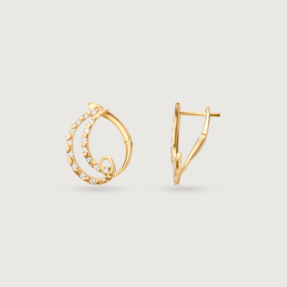 Sunflare Orbit Diamond Hoop Earrings,,hi-res image number null