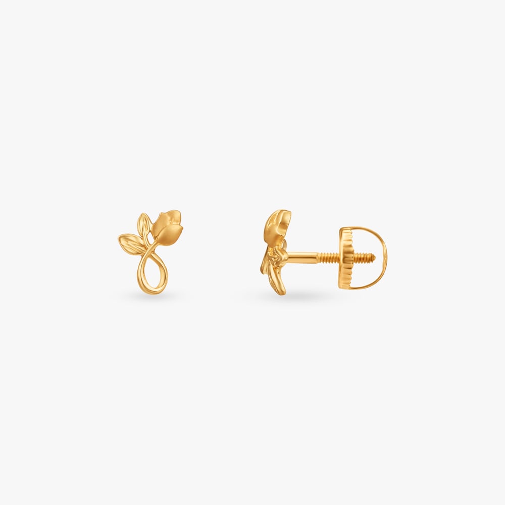 Sweet Blossom Gold Stud Earrings for Kids,,hi-res image number null