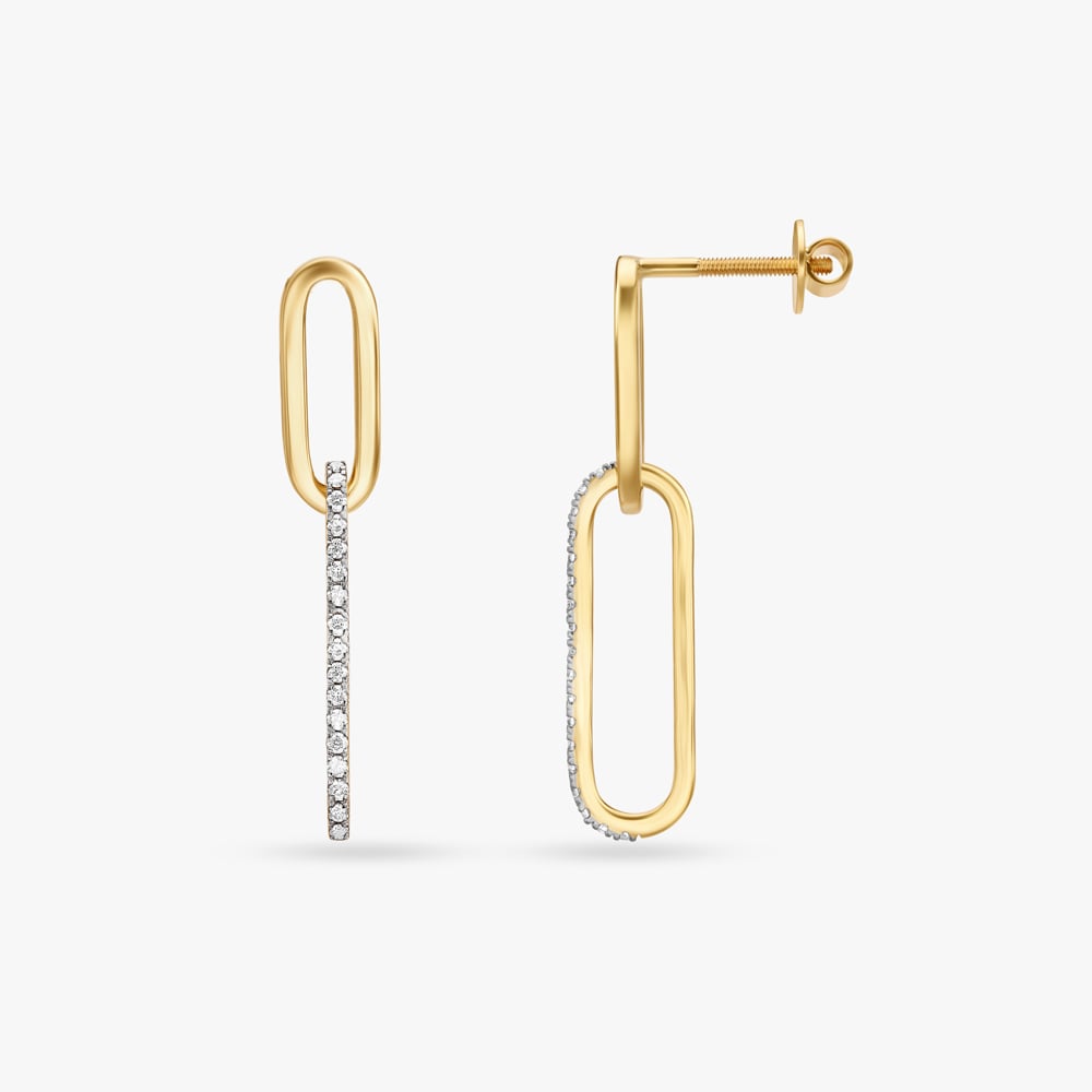 

Linear Charm Diamond Drop Earrings