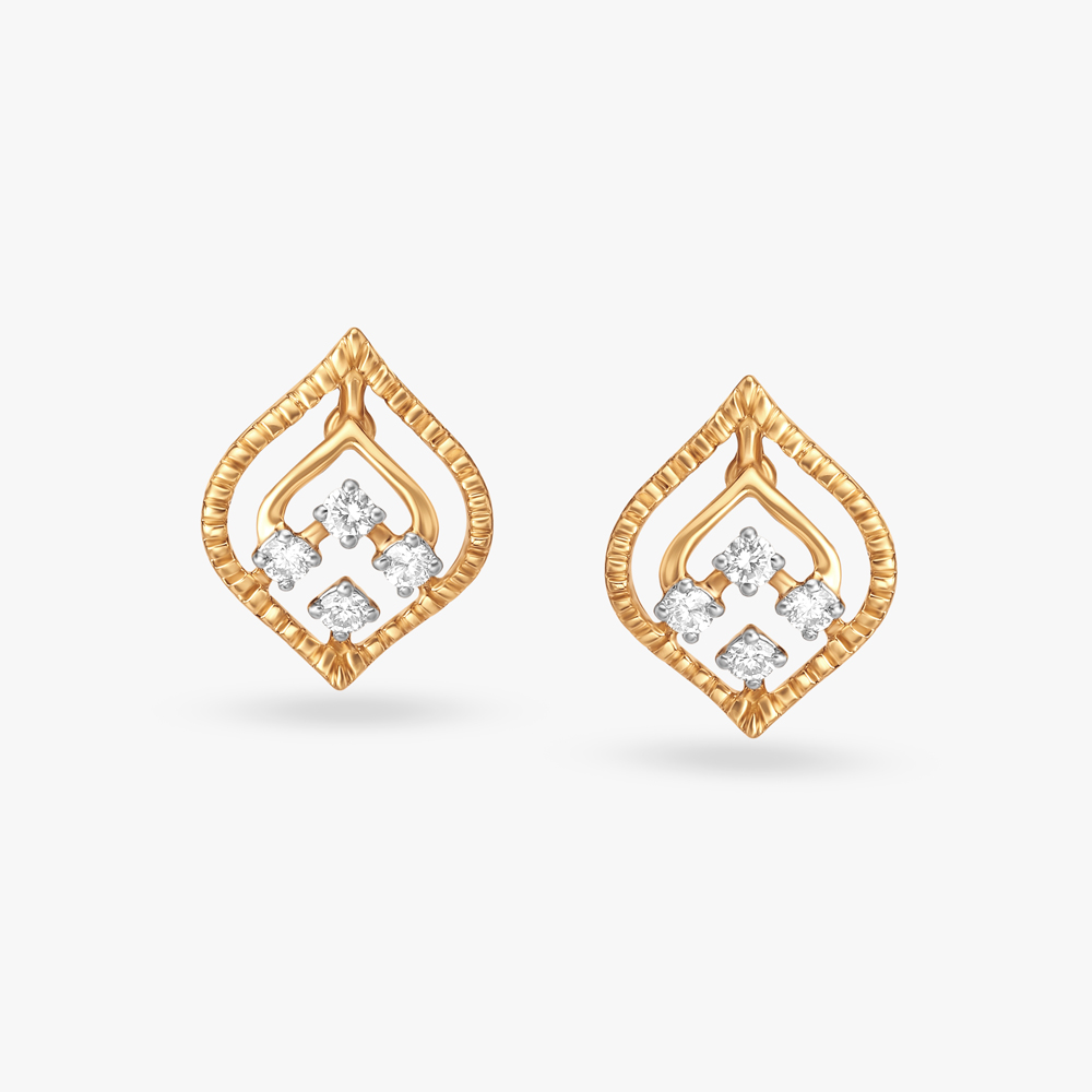 Sunlit Whispers Diamond Stud Earrings