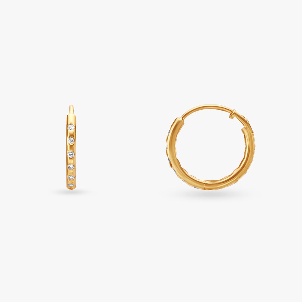 Elegant Polki Diamond Hoop Earrings,,hi-res image number null
