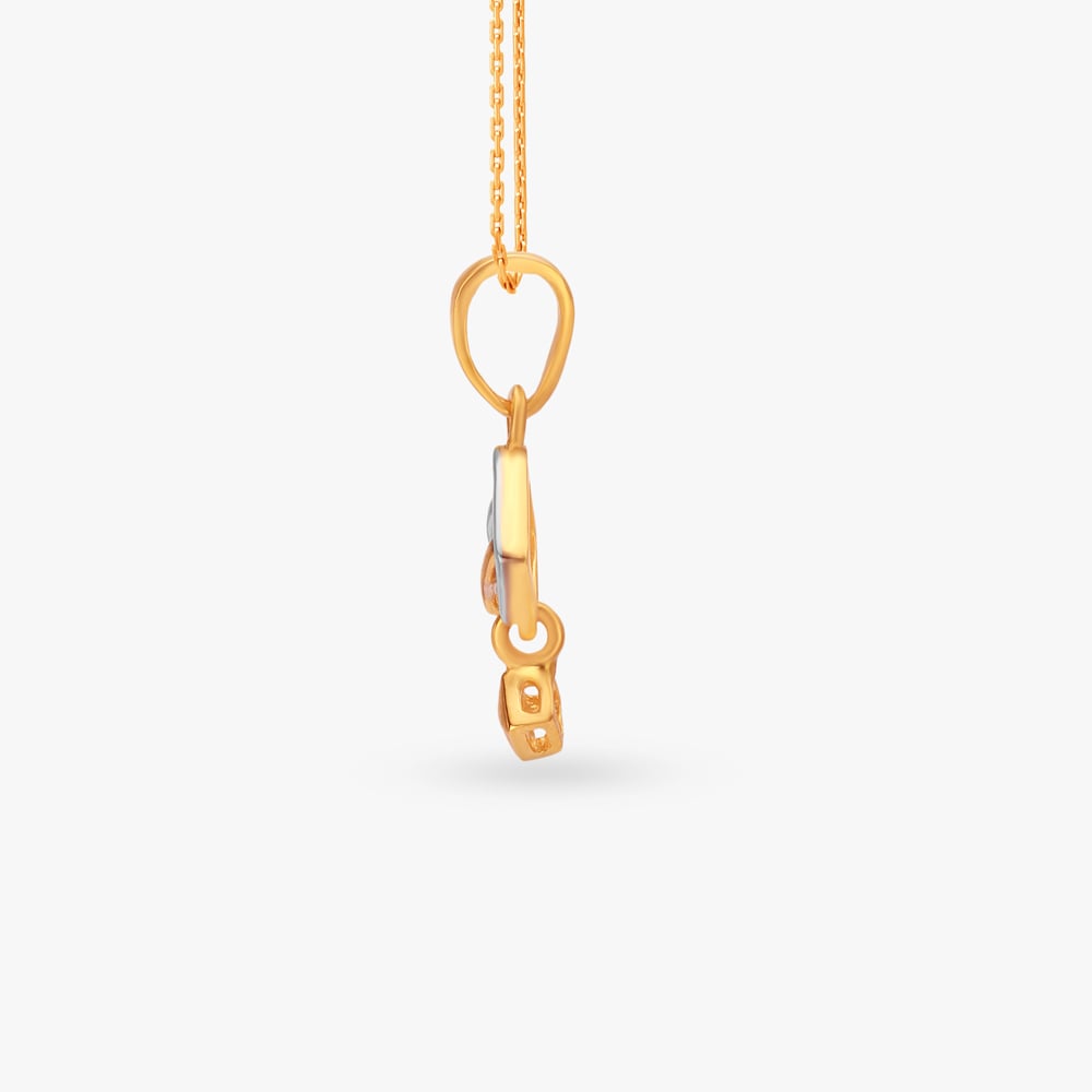 Classy 22 Karat Yellow Gold Geometric Pendant,,hi-res image number null