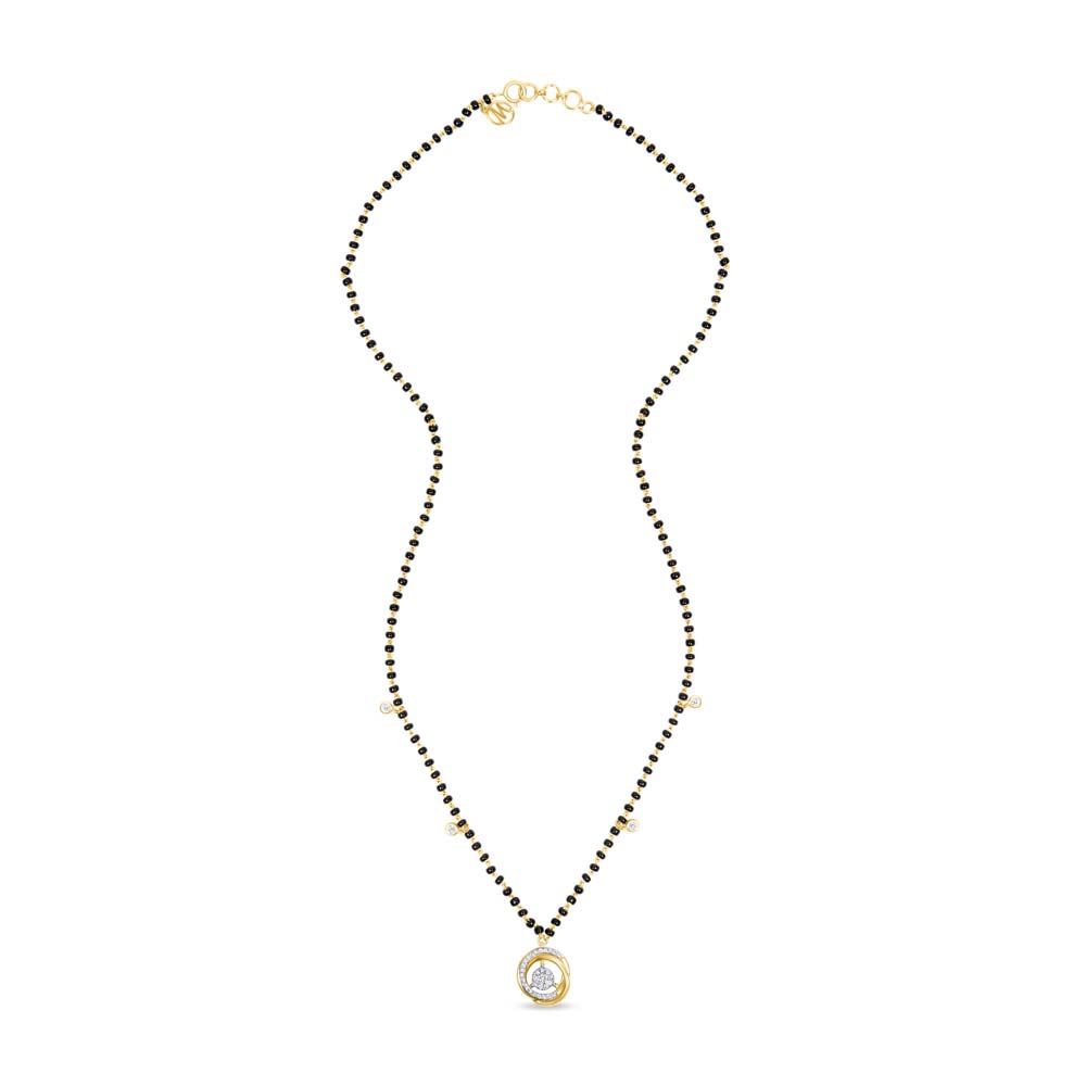 14kt Yellow Gold Interlaced and Diamond Mangalsutra,,hi-res image number null