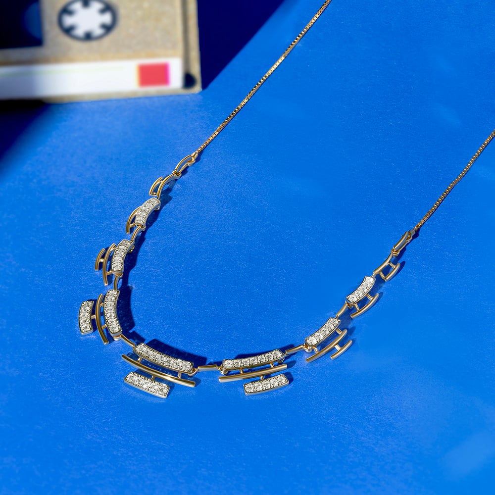Flash Weave Gold & Diamond Nose Pin,,hi-res image number null
