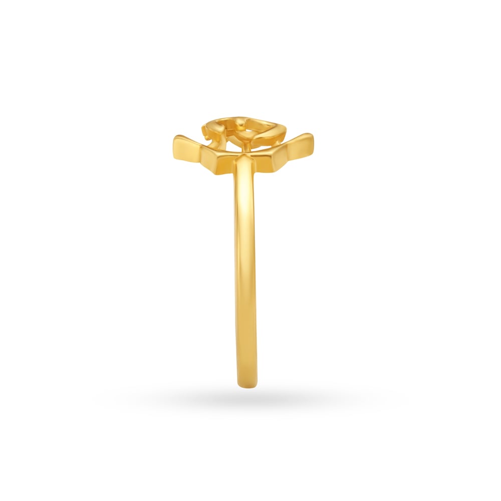 Carved Om Gold Finger Ring For Kids,,hi-res image number null