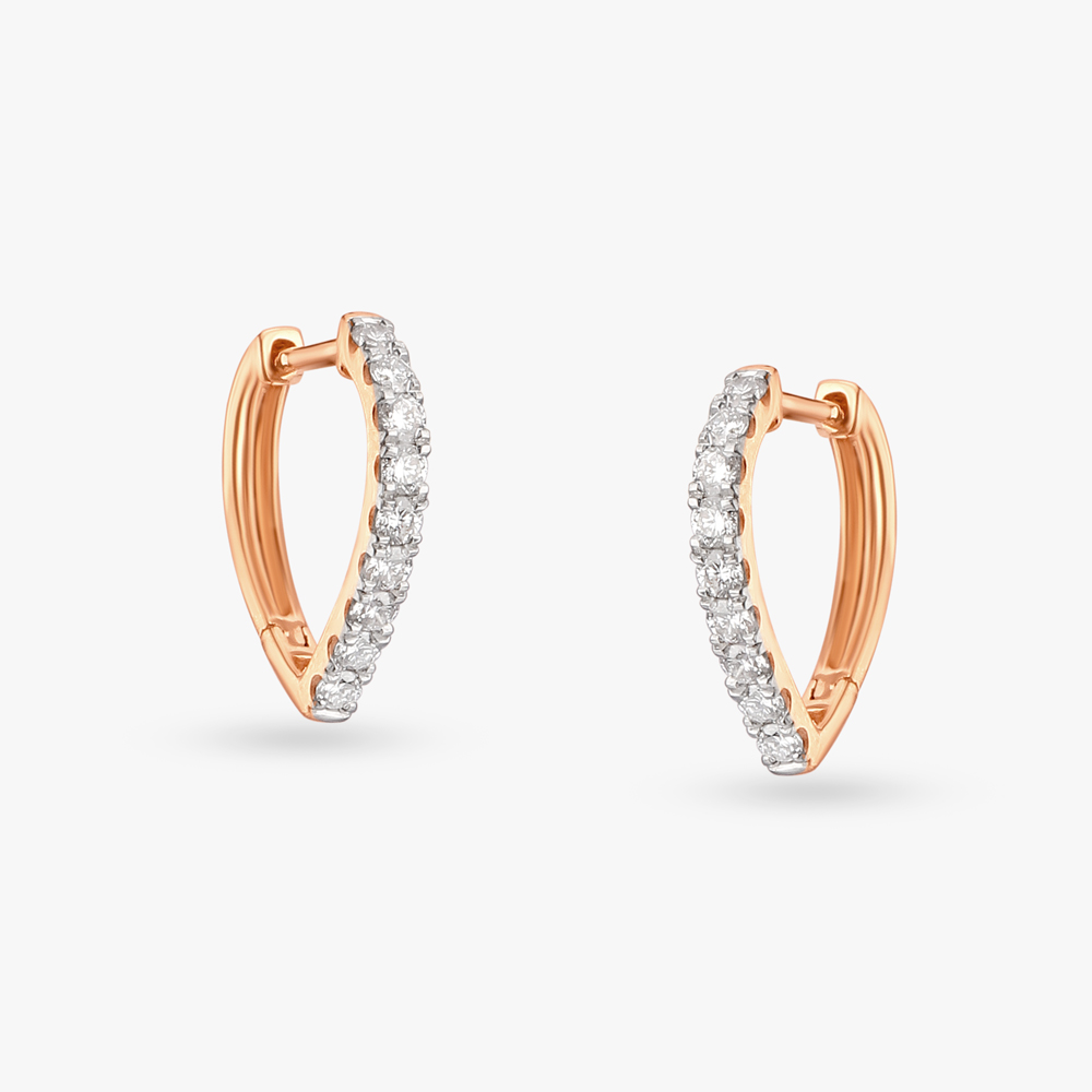 Linear Luminescence Diamond Hoop Earrings,,hi-res image number null