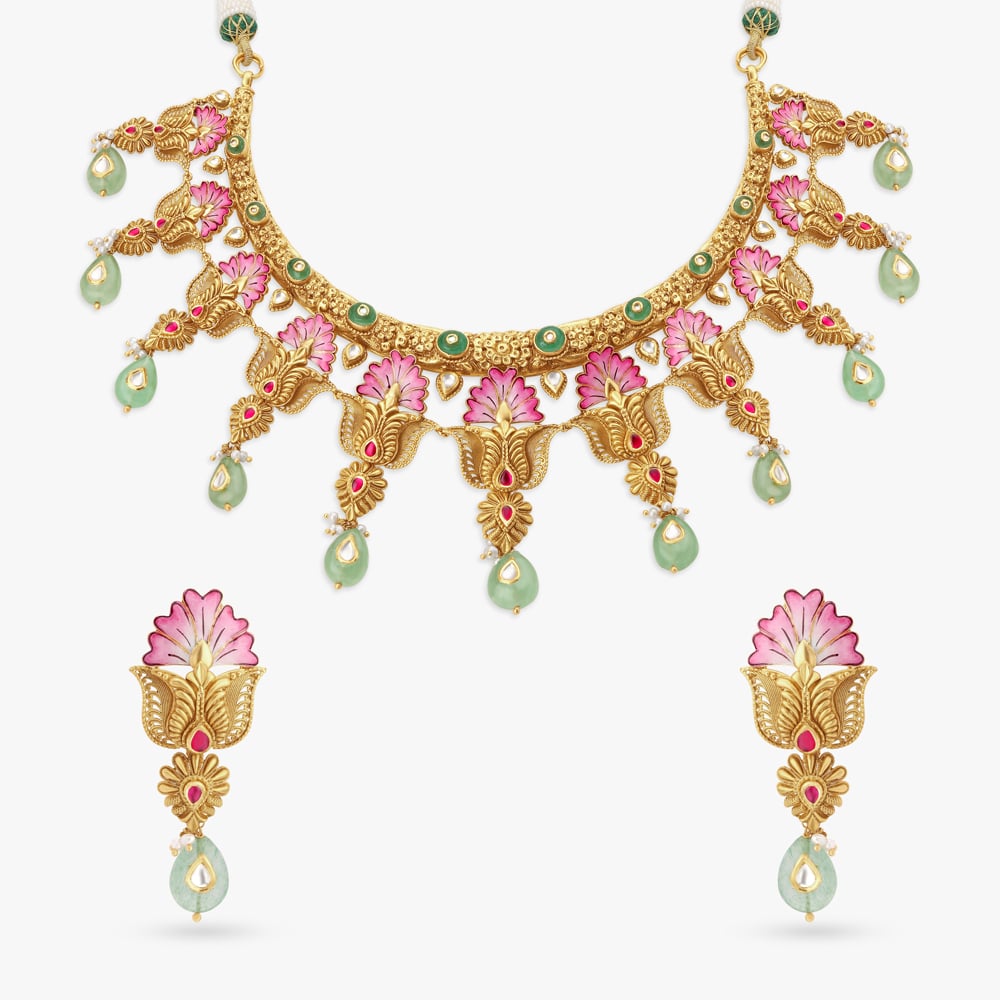 Glamorous Gold Necklace Set,,hi-res image number null
