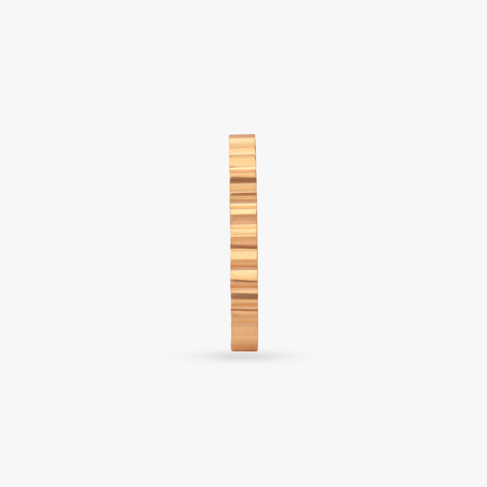 Linear Ridge Gold Ring for Men,,hi-res image number null