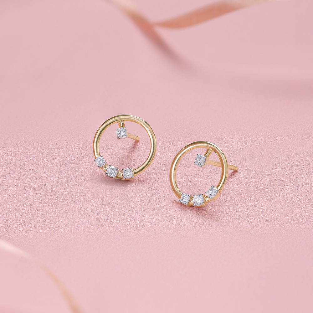 Twinkling Loop Diamond Earrings,,hi-res image number null