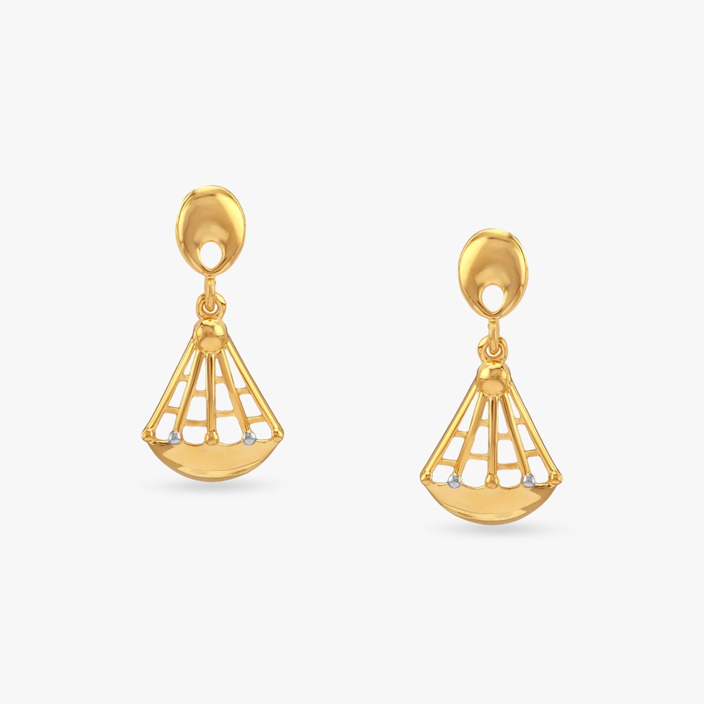Aurora Fan Gold Drop Earrings,,hi-res image number null