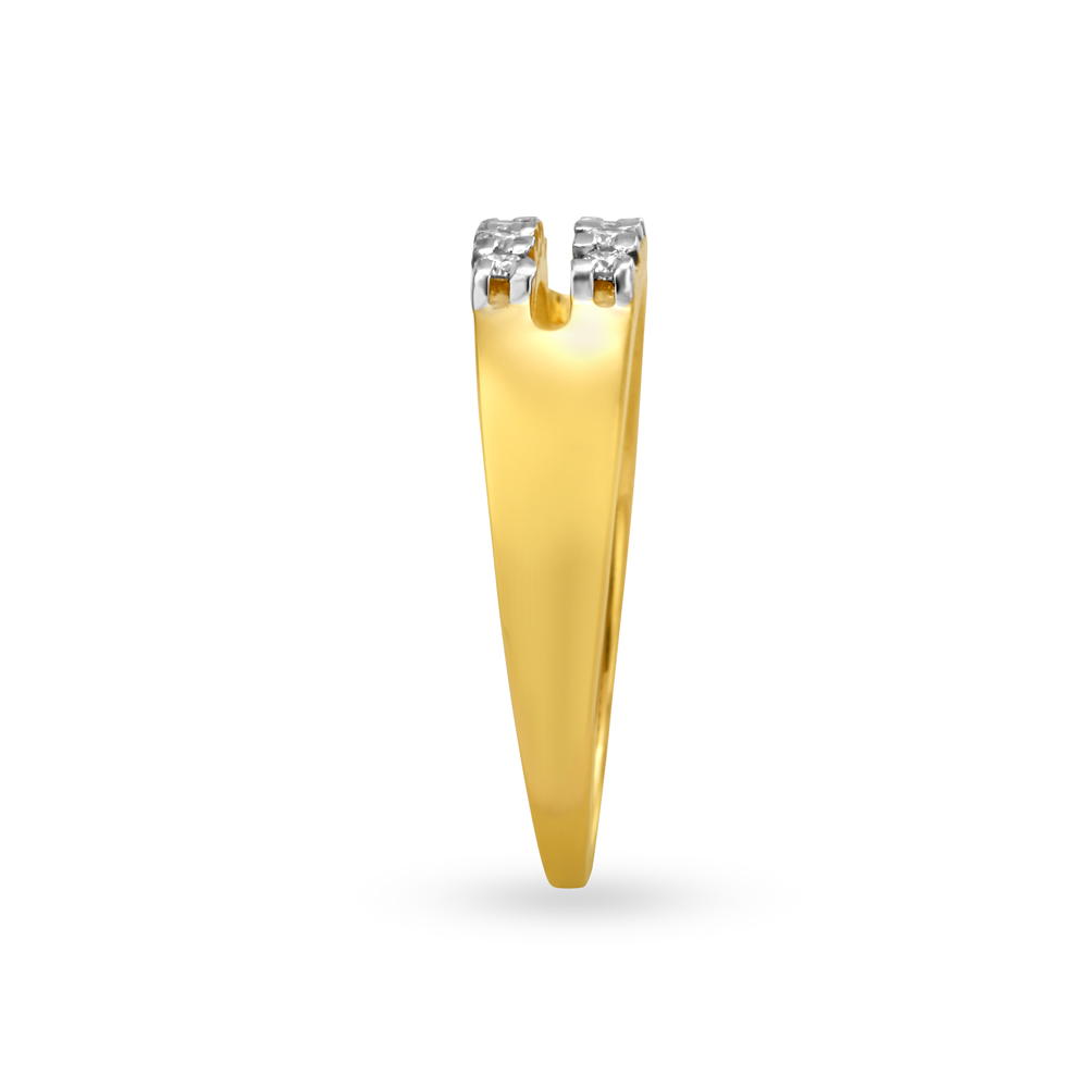 Dual Line Band Style Diamond Finger Ring,,hi-res image number null