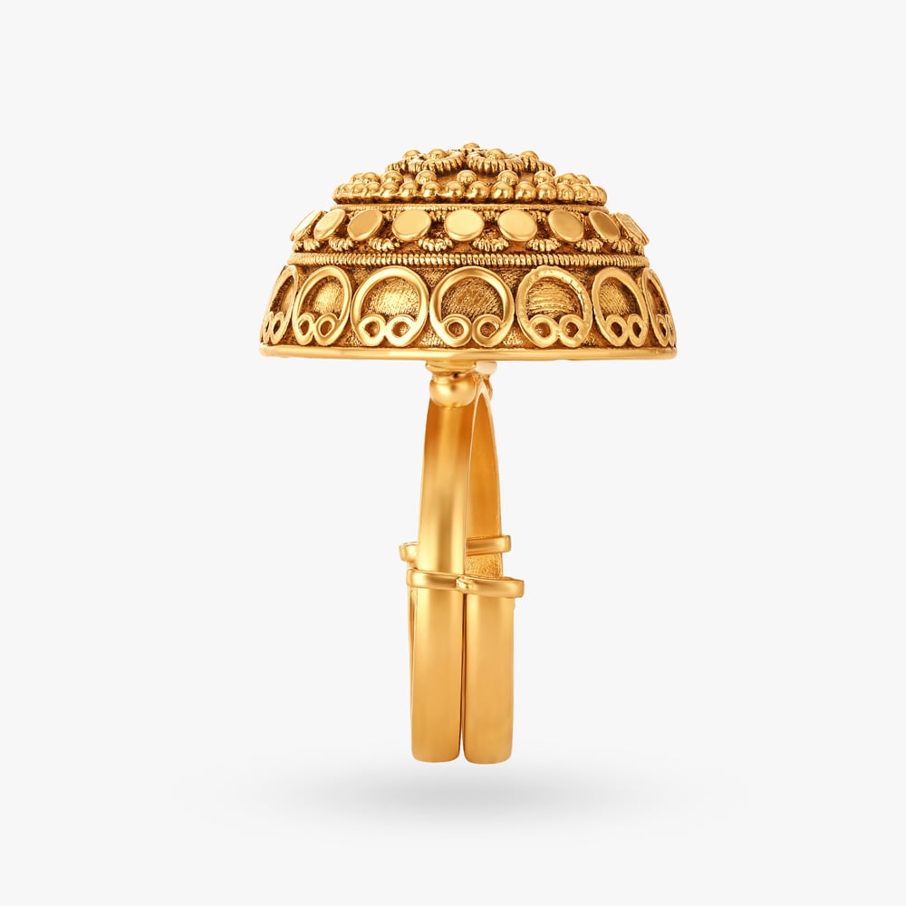 Magnificently Lush Finger Ring with Gajri Work,,hi-res image number null