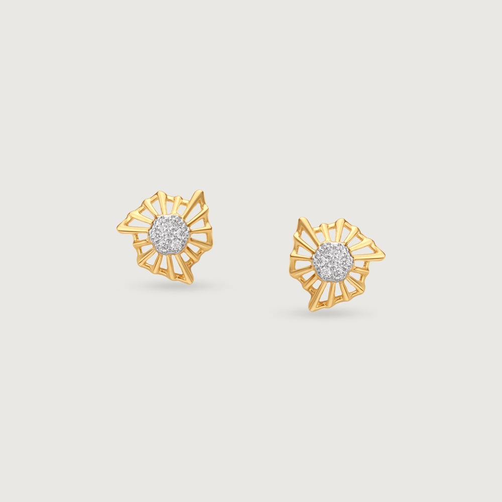Sunburst Radiance Diamond Stud Earrings,,hi-res image number null