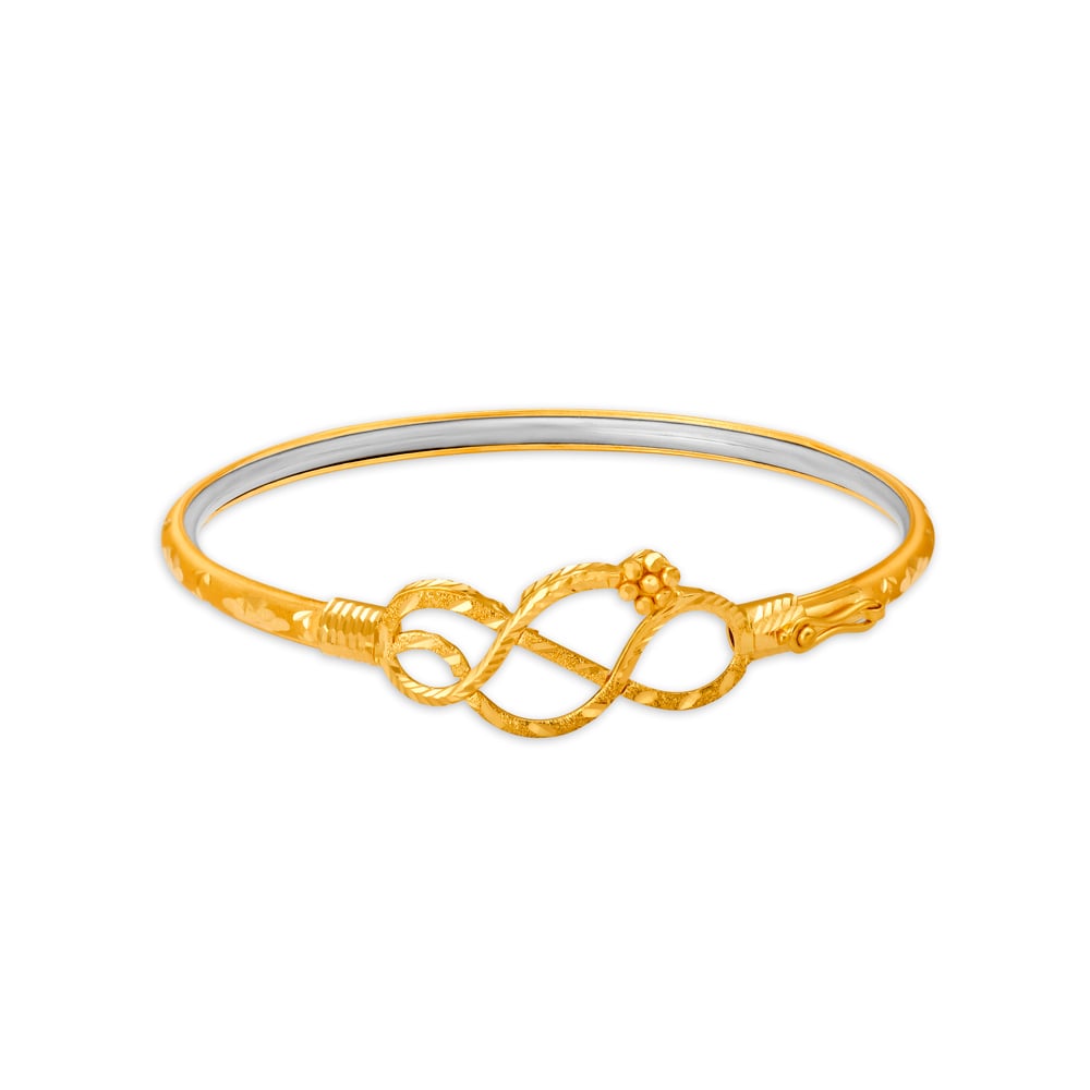 

Decorative Yellow Gold Floral Vine Bangle