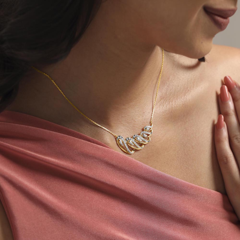 Paisley Twist Diamond Necklace,,hi-res image number null