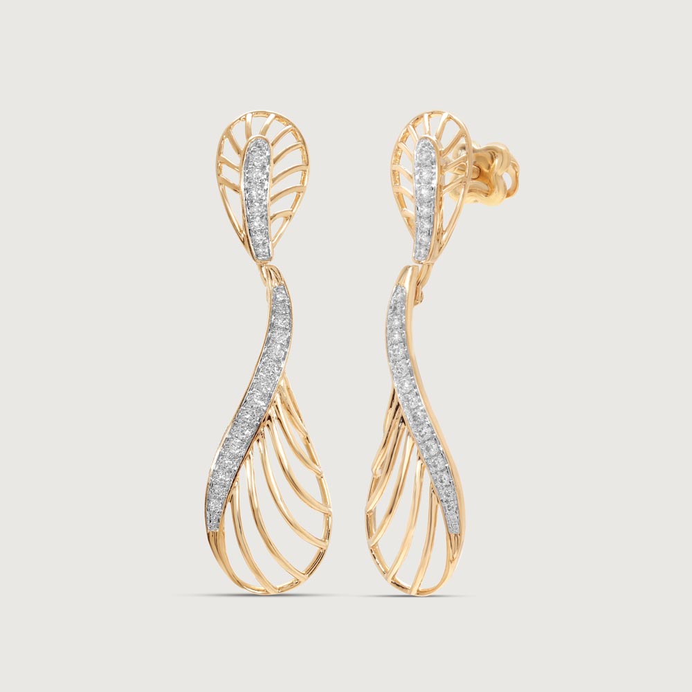 Lustrous Line Diamond Drop Earrings,,hi-res image number null